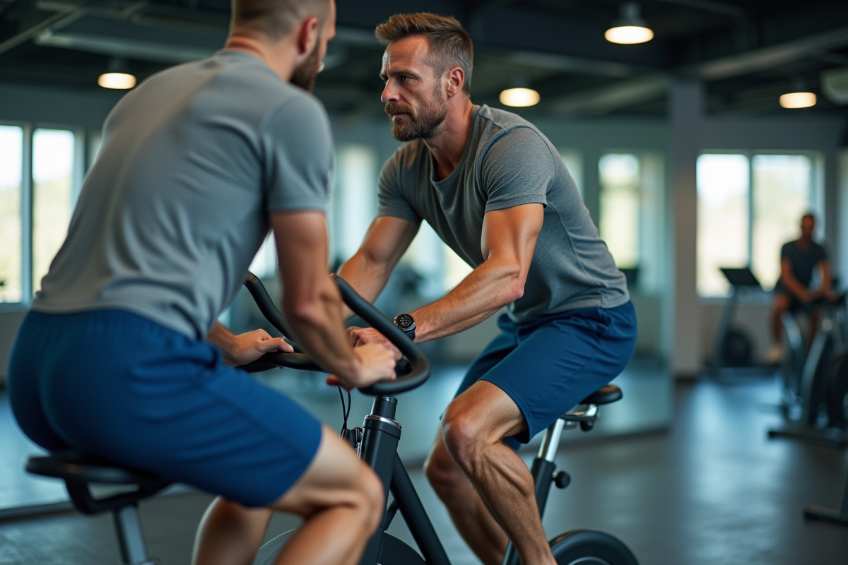 Homme faisant du vélo d