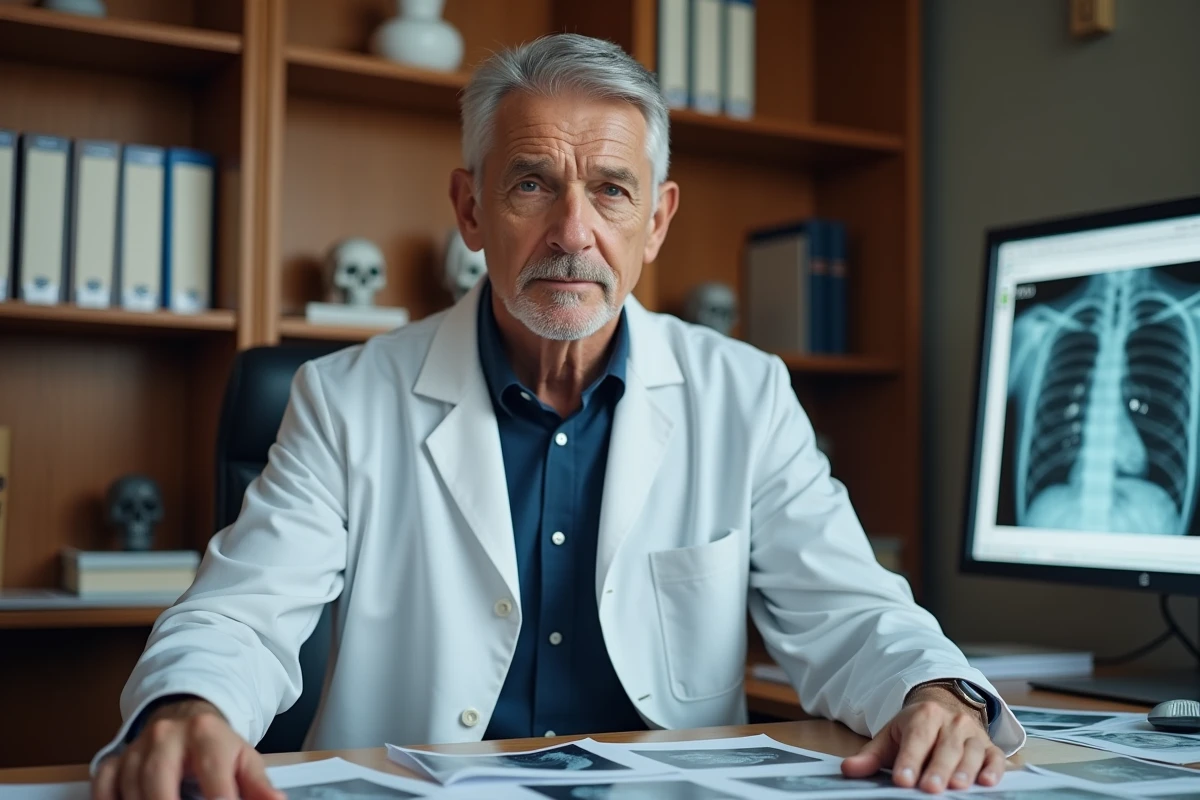 Médecin gériatre comparant plusieurs photographies médicales d'escarres pour évaluer leur gravité